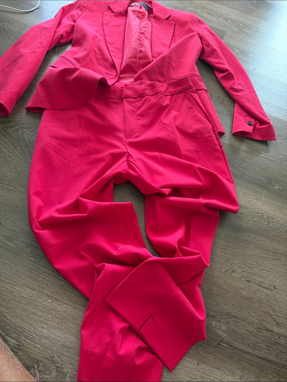 Zara Hot Pink Tailored Blazer & Pant Set